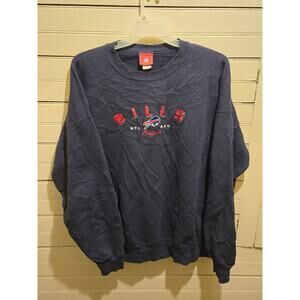 NFL Sweatshirt Mens XXL Buffalo Bills Embroidered Logo Navy Crewneck Long Sleeve